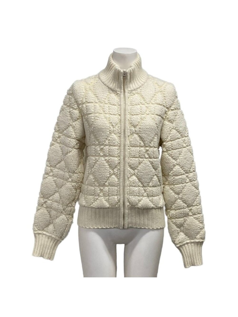 Dior Jacket I Ivory Long Sleeve Knit Winter Wool 40